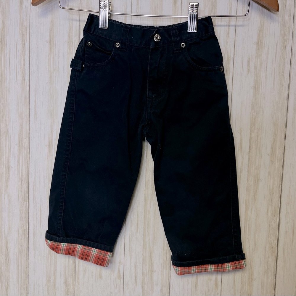 The Children’s Place Navy Blue Pants with plaid accent Size 24 months